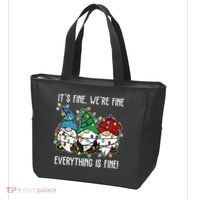 Its Fine Were Fine Everything Is Fine Gnome Funny Christmas Tote Bag thumb 3