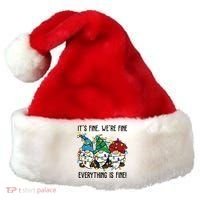 Its Fine Were Fine Everything Is Fine Gnome Funny Christmas Santa Hat thumb 0