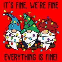 Its Fine Were Fine Everything Is Fine Gnome Funny Christmas Santa Hat thumb 1