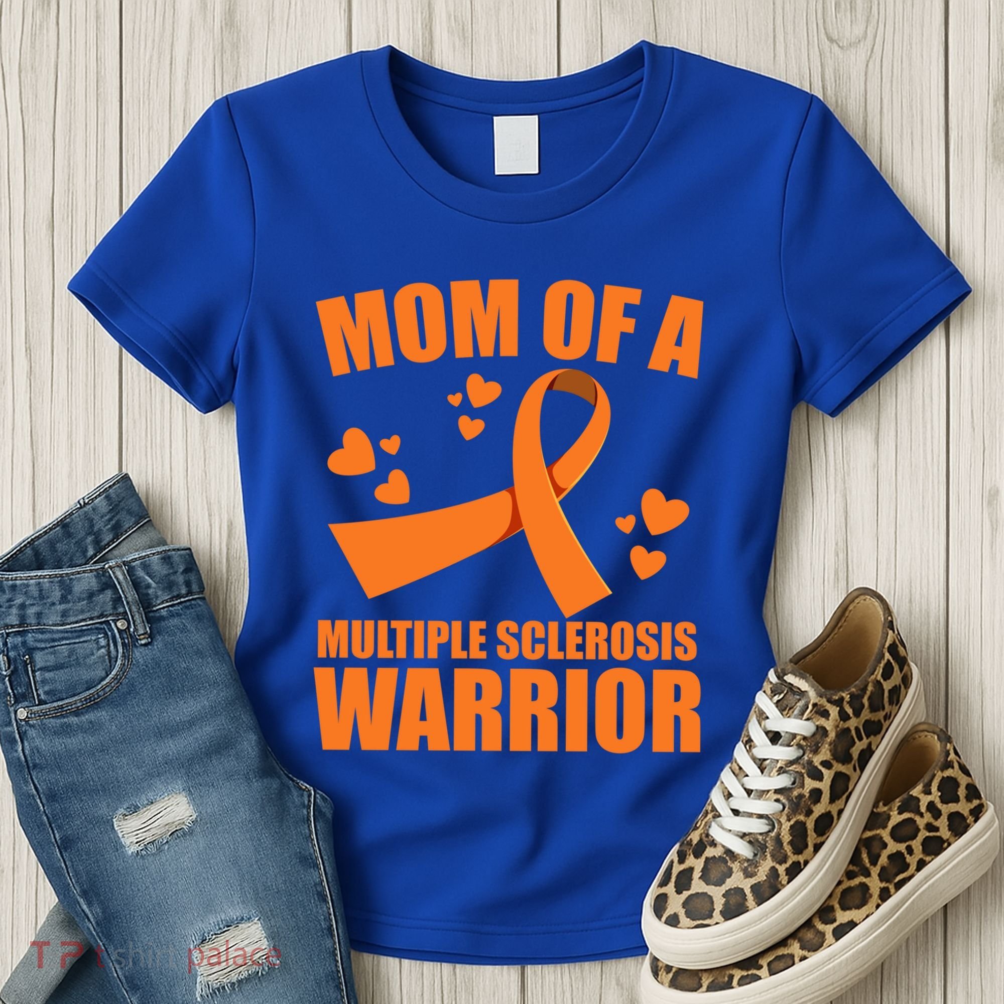 In February We Wear Orange Multiple Sclerosis Awareness Funny Gift Women's T-Shirt