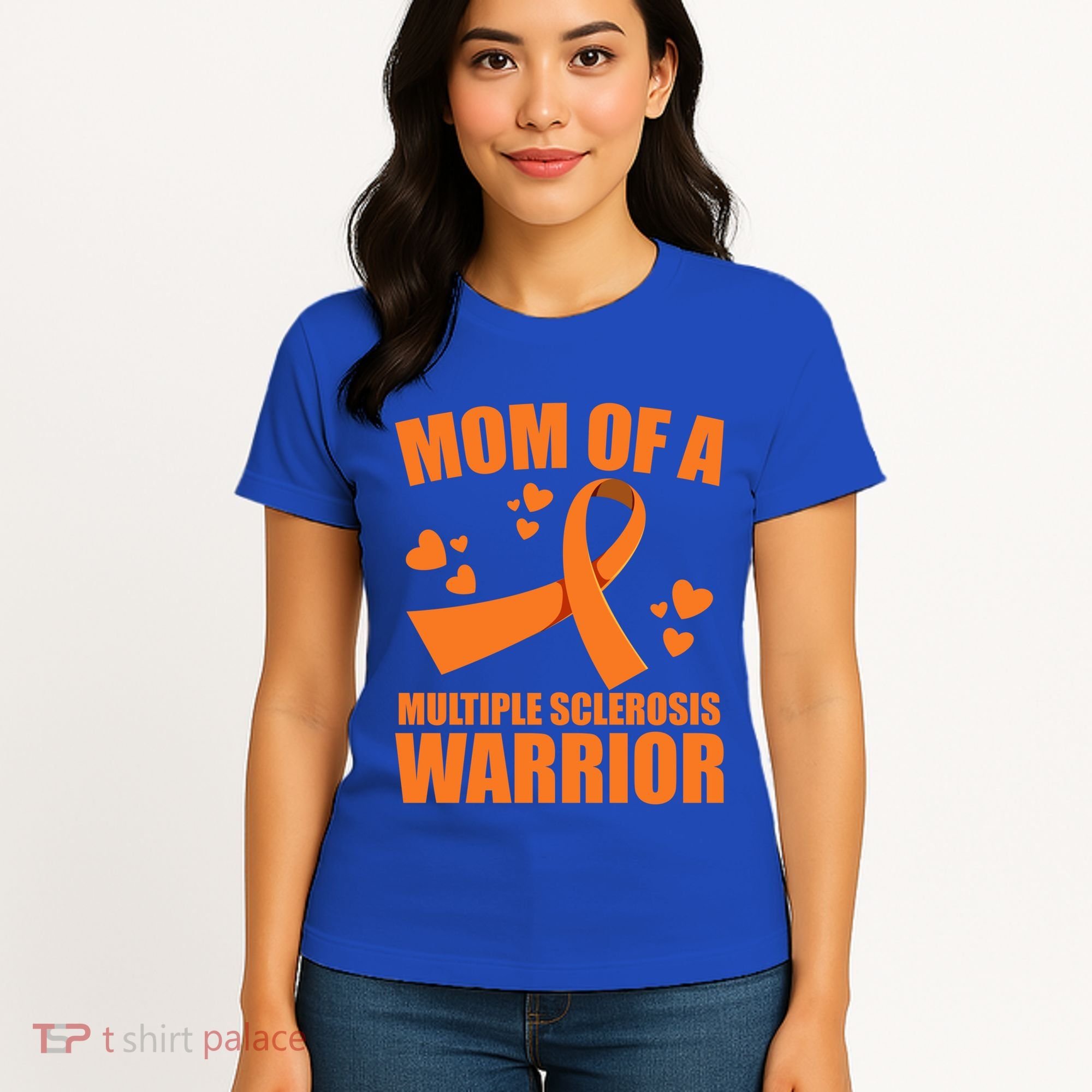 In February We Wear Orange Multiple Sclerosis Awareness Funny Gift Women's T-Shirt
