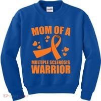 In February We Wear Orange Multiple Sclerosis Awareness Funny Gift Kids Sweatshirt thumb 0