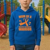 In February We Wear Orange Multiple Sclerosis Awareness Funny Gift Kids Hoodie thumb 2