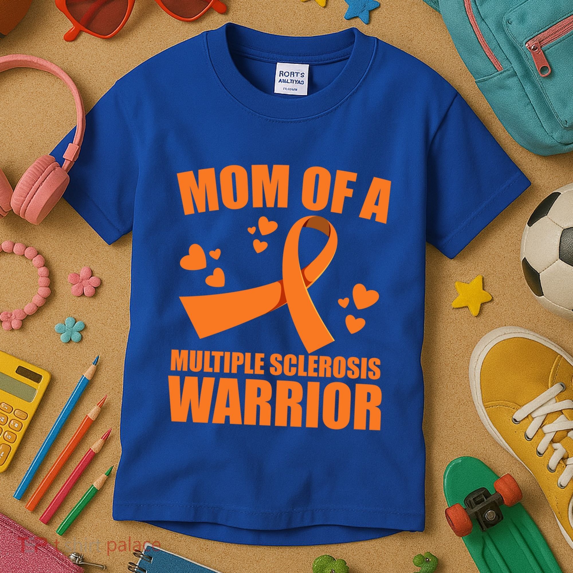 In February We Wear Orange Multiple Sclerosis Awareness Funny Gift Kids T-Shirt