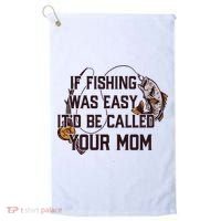 If Fishing Was Easy It'd Be Called Your Mom Funny Fish Meme Gift Golf Towel thumb 0