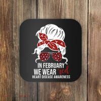 In February We Wear Red Chd Heart Disease Awareness Coaster thumb 0