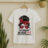 In February We Wear Red Chd Heart Disease Awareness T-Shirt thumb 2
