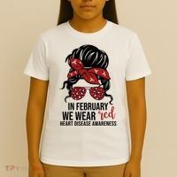 In February We Wear Red Chd Heart Disease Awareness T-Shirt thumb 4