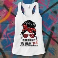 In February We Wear Red Chd Heart Disease Awareness Women's Tank Top thumb 3
