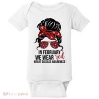 In February We Wear Red Chd Heart Disease Awareness Baby Bodysuit thumb 0