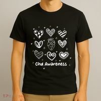 In February We Wear Red Chd Awareness Heart Disease Month T-Shirt thumb 3