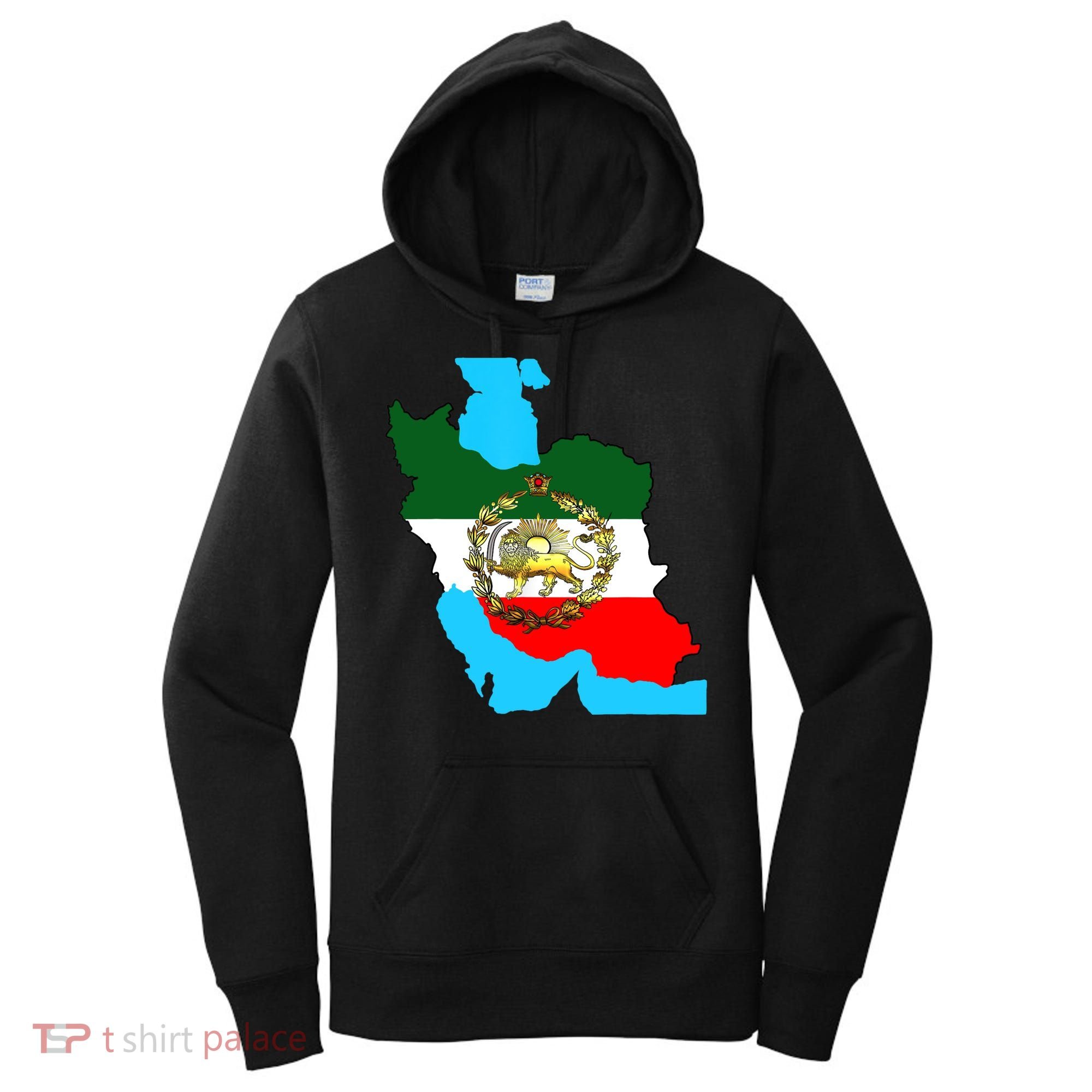 Iran Flag With A Golden Lion Women's Hoodie