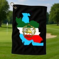 Iran Flag With A Golden Lion Golf Towel thumb 1