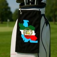 Iran Flag With A Golden Lion Golf Towel thumb 2