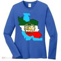 Iran Flag With A Golden Lion Women's Long Sleeve Shirt thumb 0