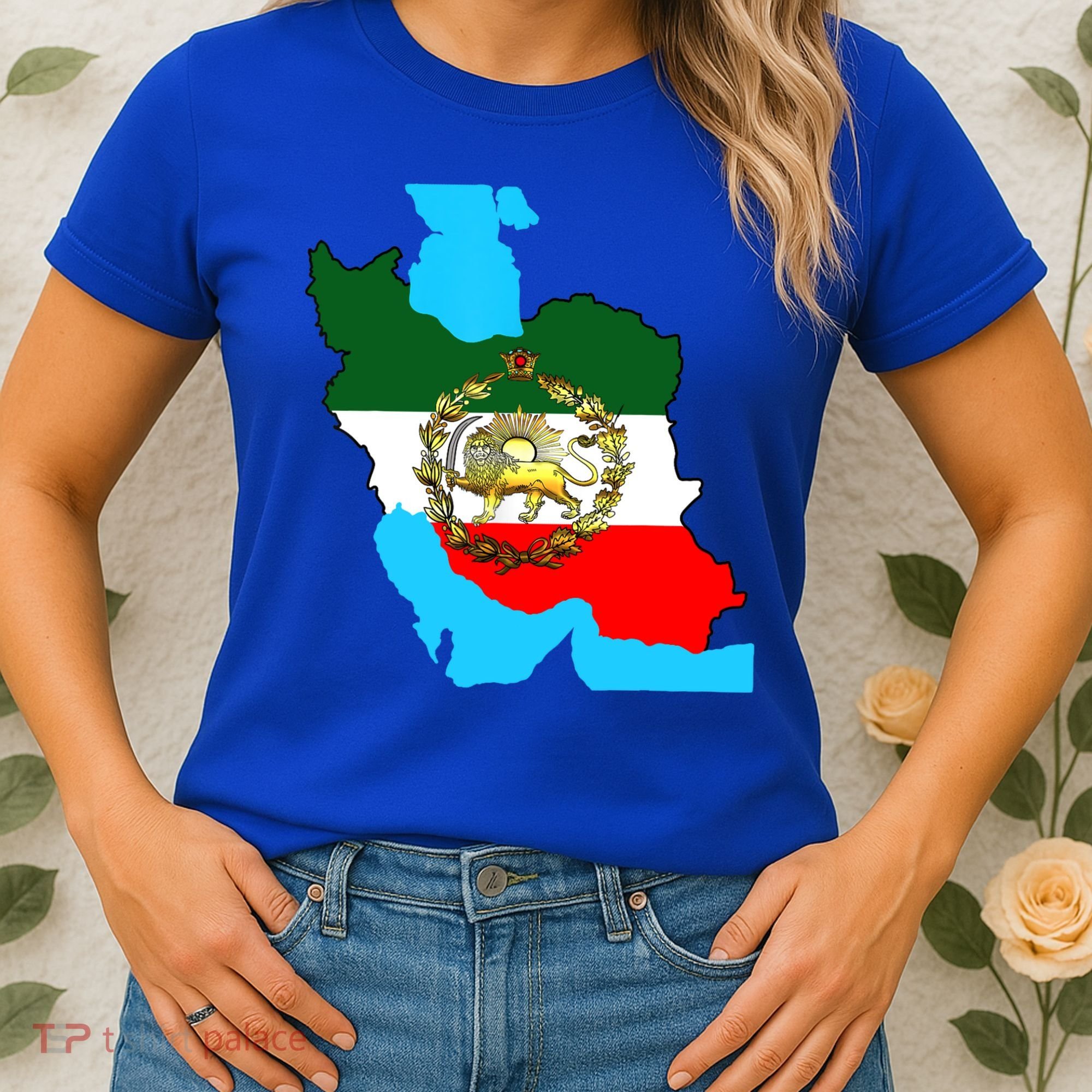 Iran Flag With A Golden Lion Women's T-Shirt