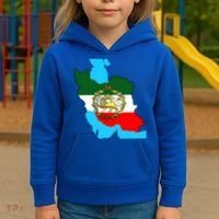 Iran Flag With A Golden Lion Kids Hoodie thumb 3