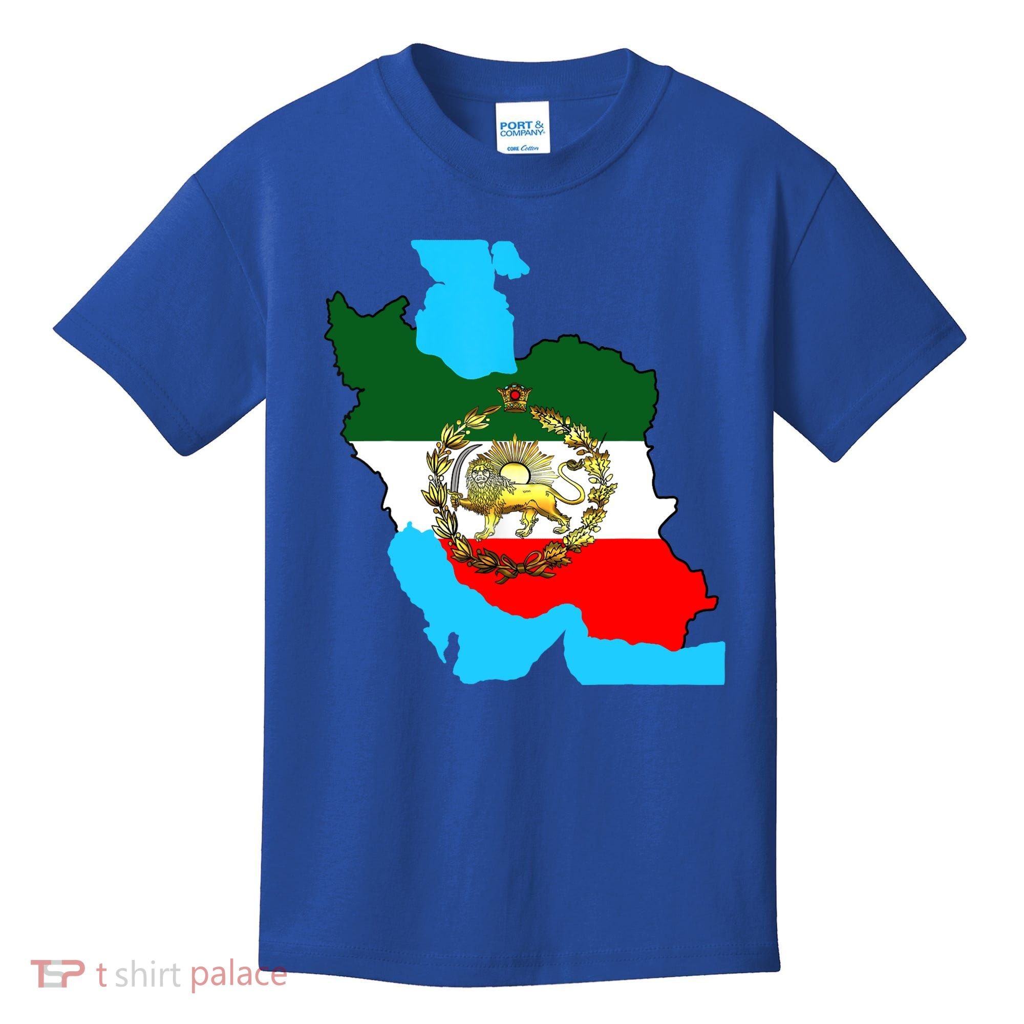 Iran Flag With A Golden Lion Kids T-Shirt