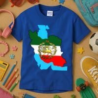 Iran Flag With A Golden Lion Kids T-Shirt thumb 3