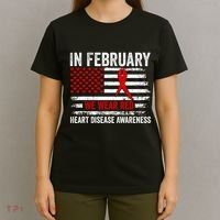 In February We Wear Red Heart Disease Awareness Month T-Shirt thumb 4