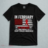 In February We Wear Red Heart Disease Awareness Month T-Shirt thumb 5