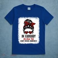In February We Wear Red Heart Disease Awareness Gift T-Shirt thumb 5