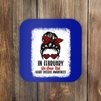 In February We Wear Red Heart Disease Awareness Gift Coaster thumb 0