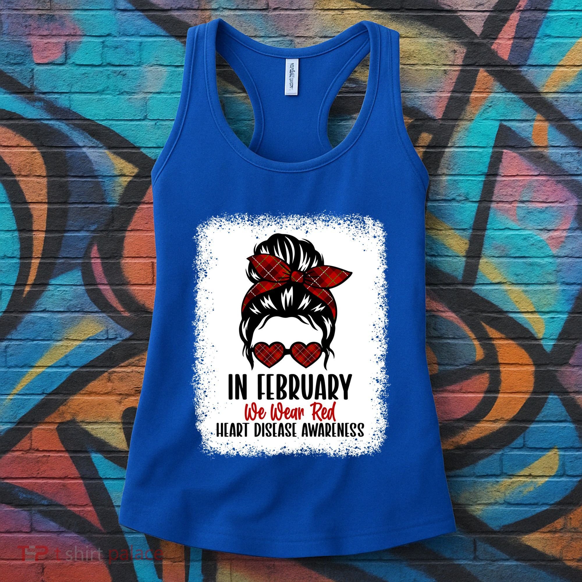 In February We Wear Red Heart Disease Awareness Gift Women's Tank Top