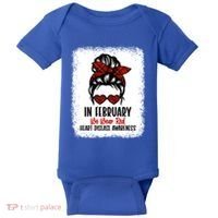 In February We Wear Red Heart Disease Awareness Gift Baby Bodysuit thumb 0