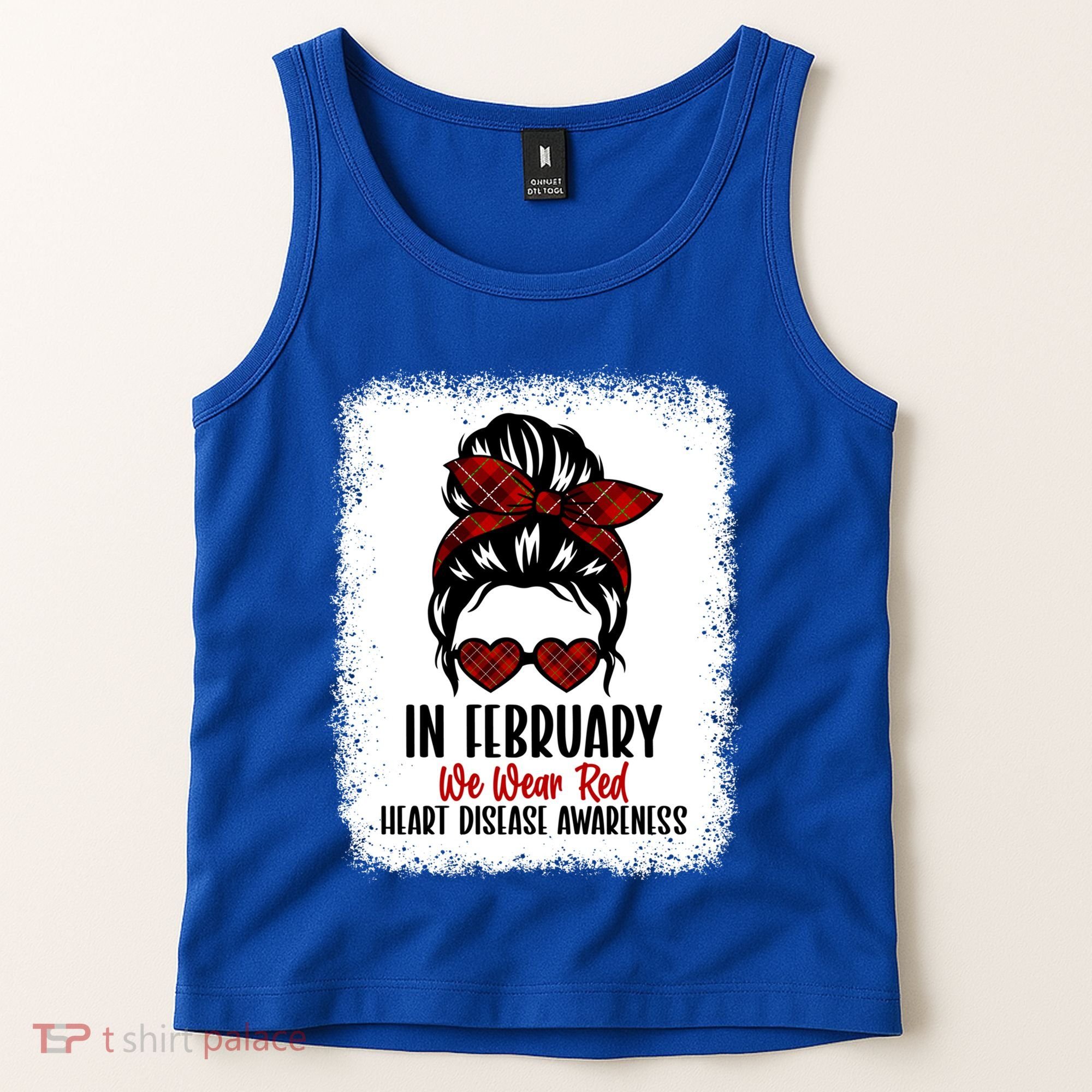 In February We Wear Red Heart Disease Awareness Gift Tank Top
