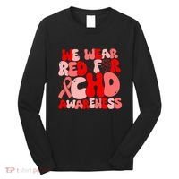 In February We Wear Red Chd Awareness Heart Disease Month Long Sleeve Shirt thumb 0