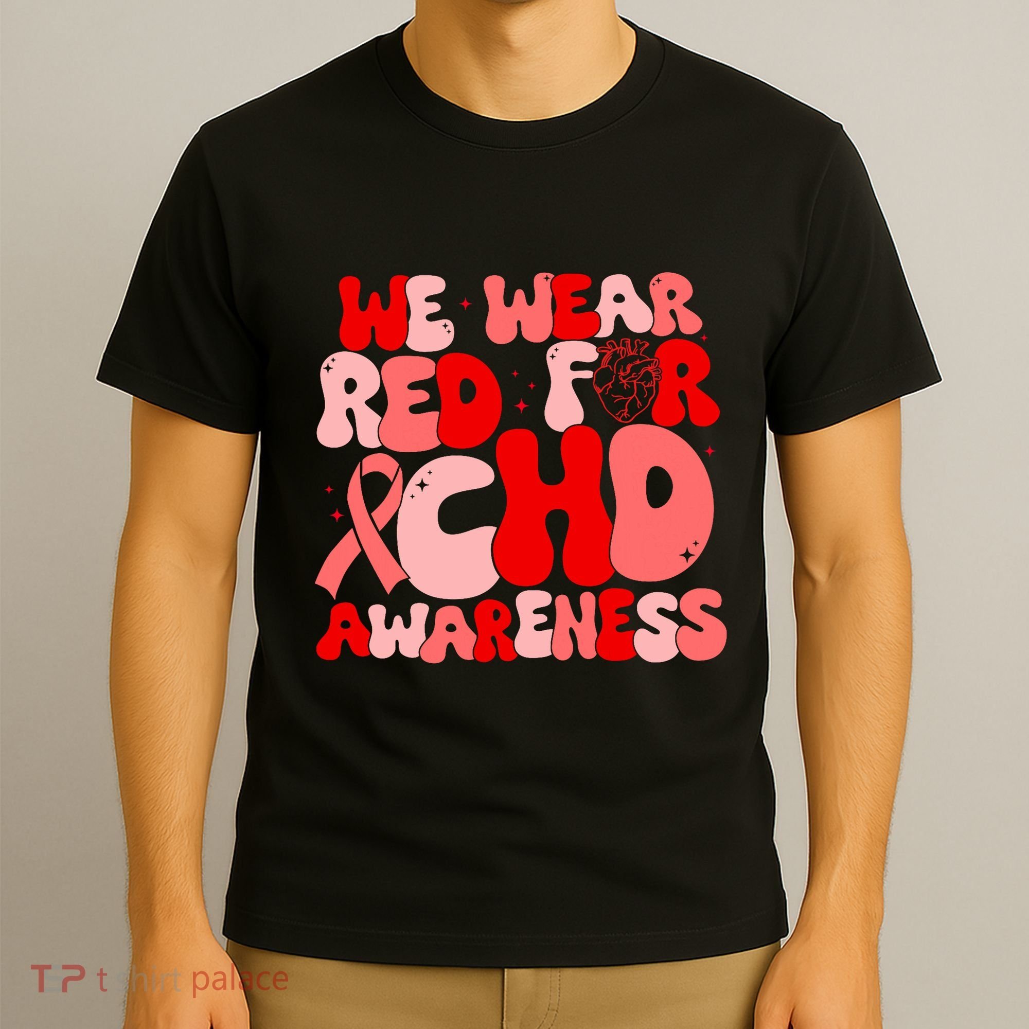 In February We Wear Red Chd Awareness Heart Disease Month T-Shirt
