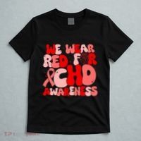 In February We Wear Red Chd Awareness Heart Disease Month T-Shirt thumb 5