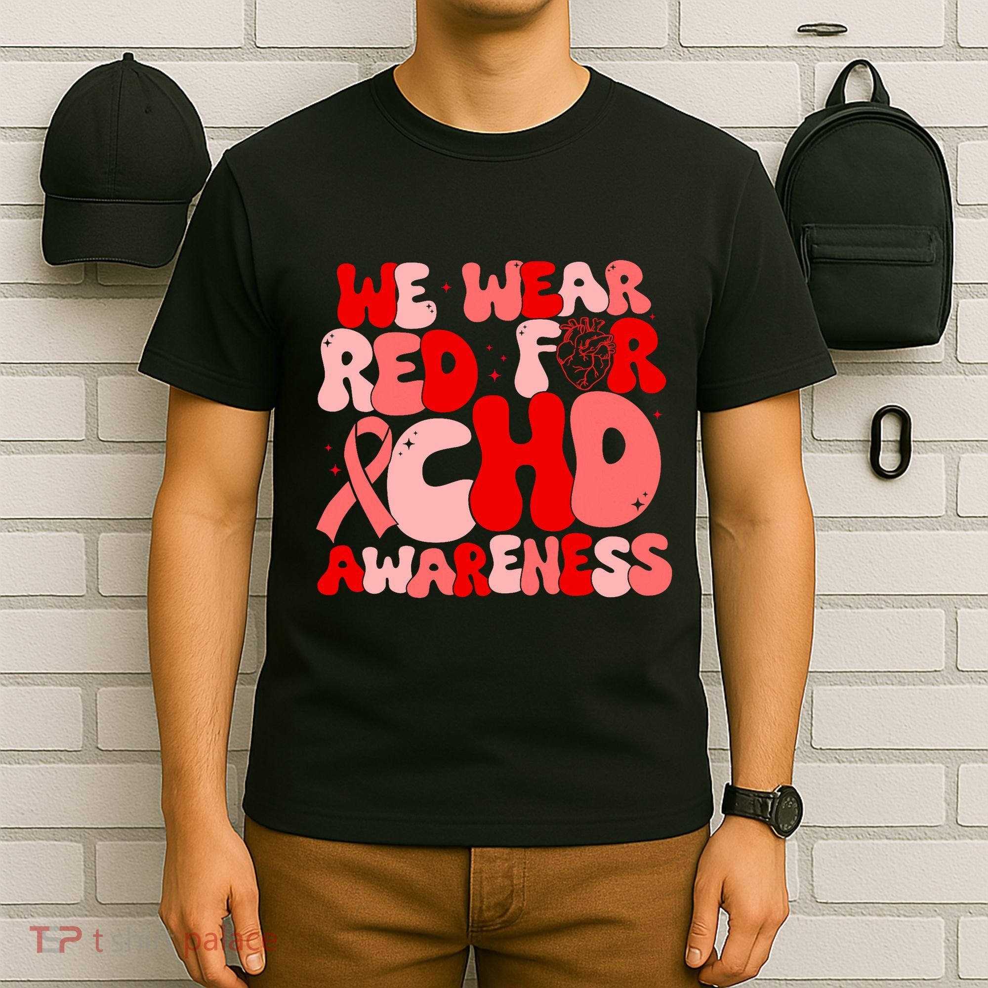 In February We Wear Red Chd Awareness Heart Disease Month T-Shirt