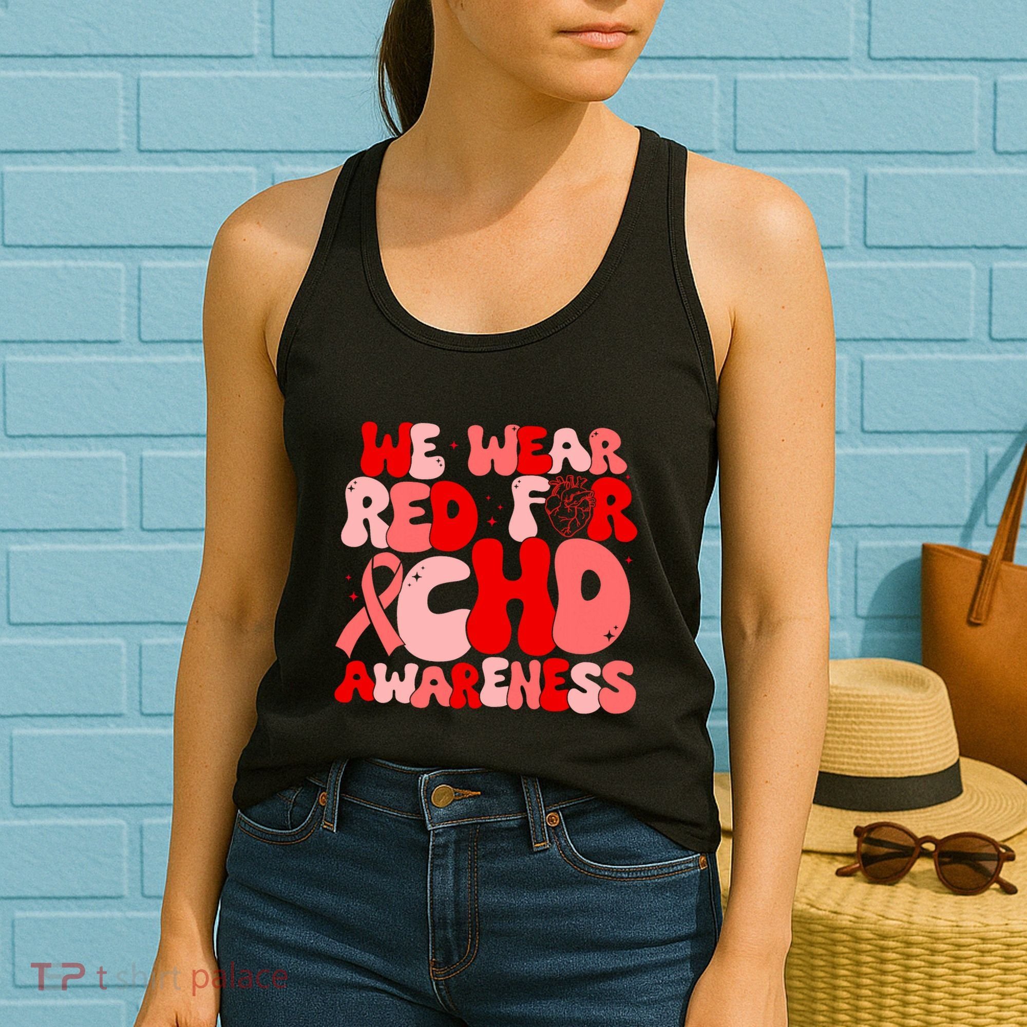 In February We Wear Red Chd Awareness Heart Disease Month Women's Tank Top
