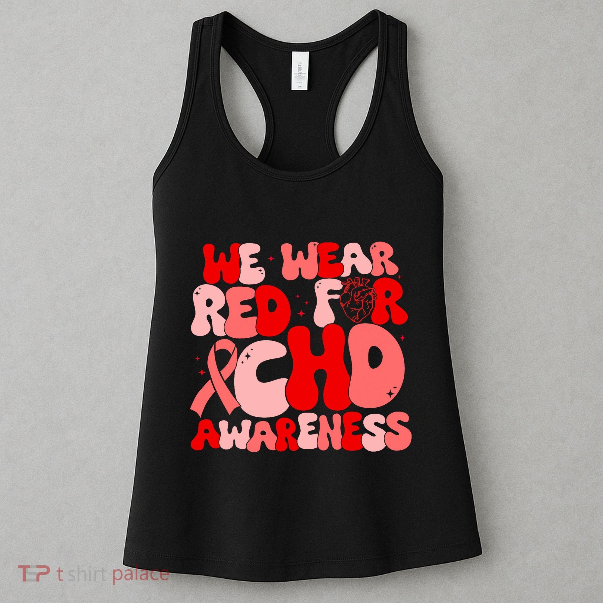 In February We Wear Red Chd Awareness Heart Disease Month Women's Tank Top