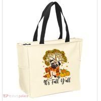 It's Fall Y'all Pug Dog Pumpkin Autumn Thanksgiving Tote Bag thumb 2