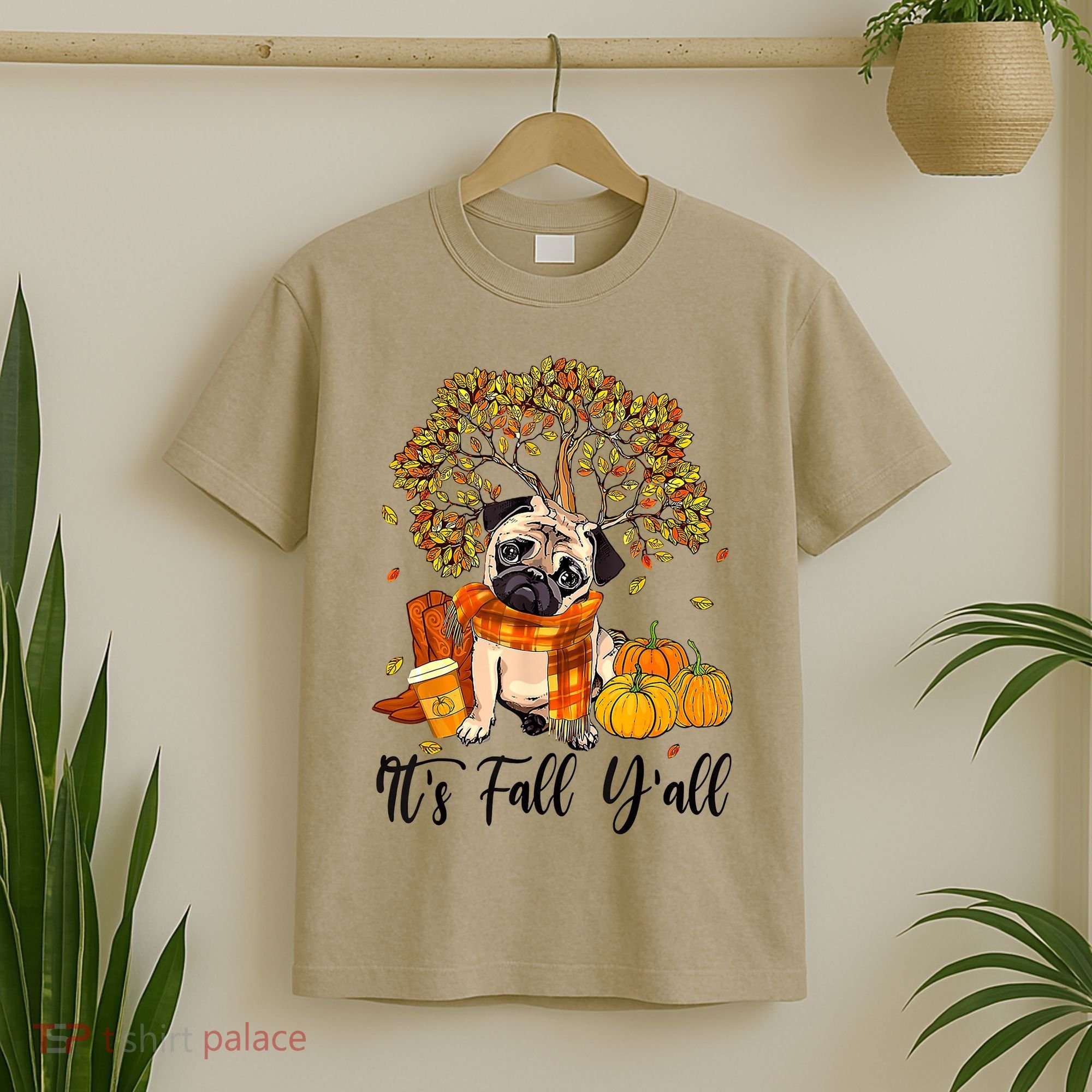 It's Fall Y'all Pug Dog Pumpkin Autumn Thanksgiving T-Shirt