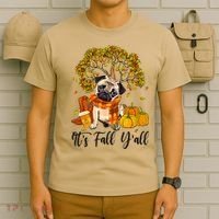 It's Fall Y'all Pug Dog Pumpkin Autumn Thanksgiving T-Shirt thumb 6