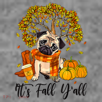 It's Fall Y'all Pug Dog Pumpkin Autumn Thanksgiving Toddler Hoodie thumb 2