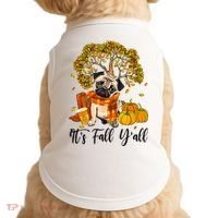 It's Fall Y'all Pug Dog Pumpkin Autumn Thanksgiving Doggie Tank thumb 0