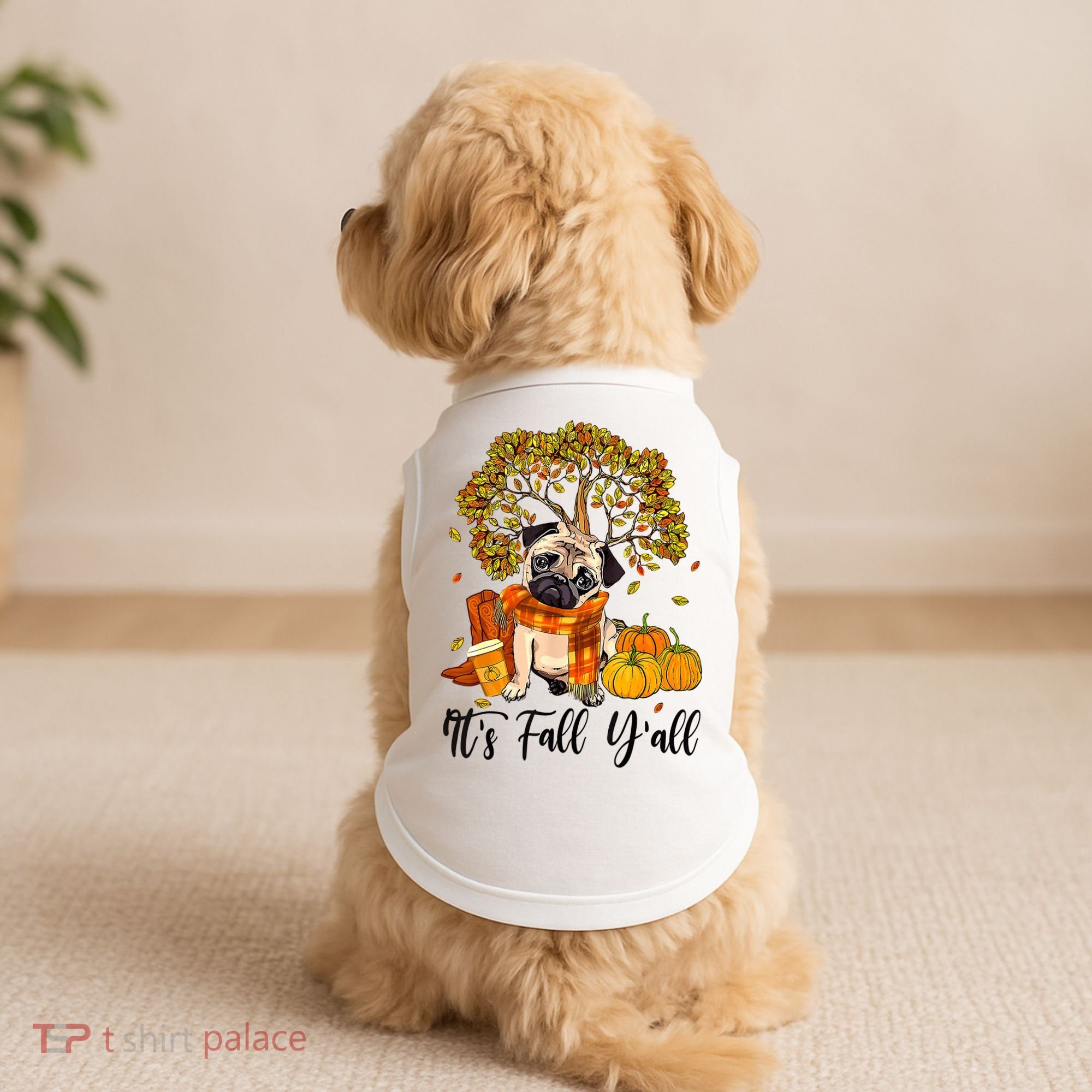 It's Fall Y'all Pug Dog Pumpkin Autumn Thanksgiving Doggie Tank