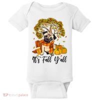 It's Fall Y'all Pug Dog Pumpkin Autumn Thanksgiving Baby Bodysuit thumb 0