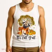 It's Fall Y'all Pug Dog Pumpkin Autumn Thanksgiving Tank Top thumb 3
