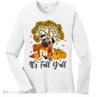 It's Fall Y'all Pug Dog Pumpkin Autumn Thanksgiving Women's Long Sleeve Shirt thumb 0