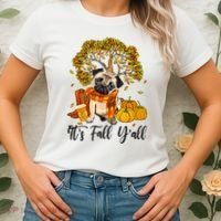 It's Fall Y'all Pug Dog Pumpkin Autumn Thanksgiving Women's T-Shirt thumb 2