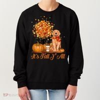 It's Fall Y'all Golden Retriever Dog Halloween Thanksgiving Cool Gift Women's Sweatshirt thumb 0