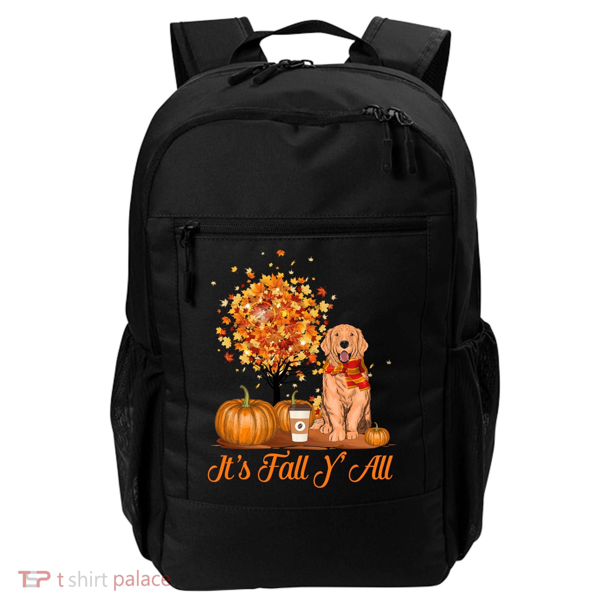It's Fall Y'all Golden Retriever Dog Halloween Thanksgiving Cool Gift Backpack