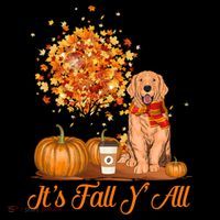 It's Fall Y'all Golden Retriever Dog Halloween Thanksgiving Cool Gift Coffee Mug thumb 5