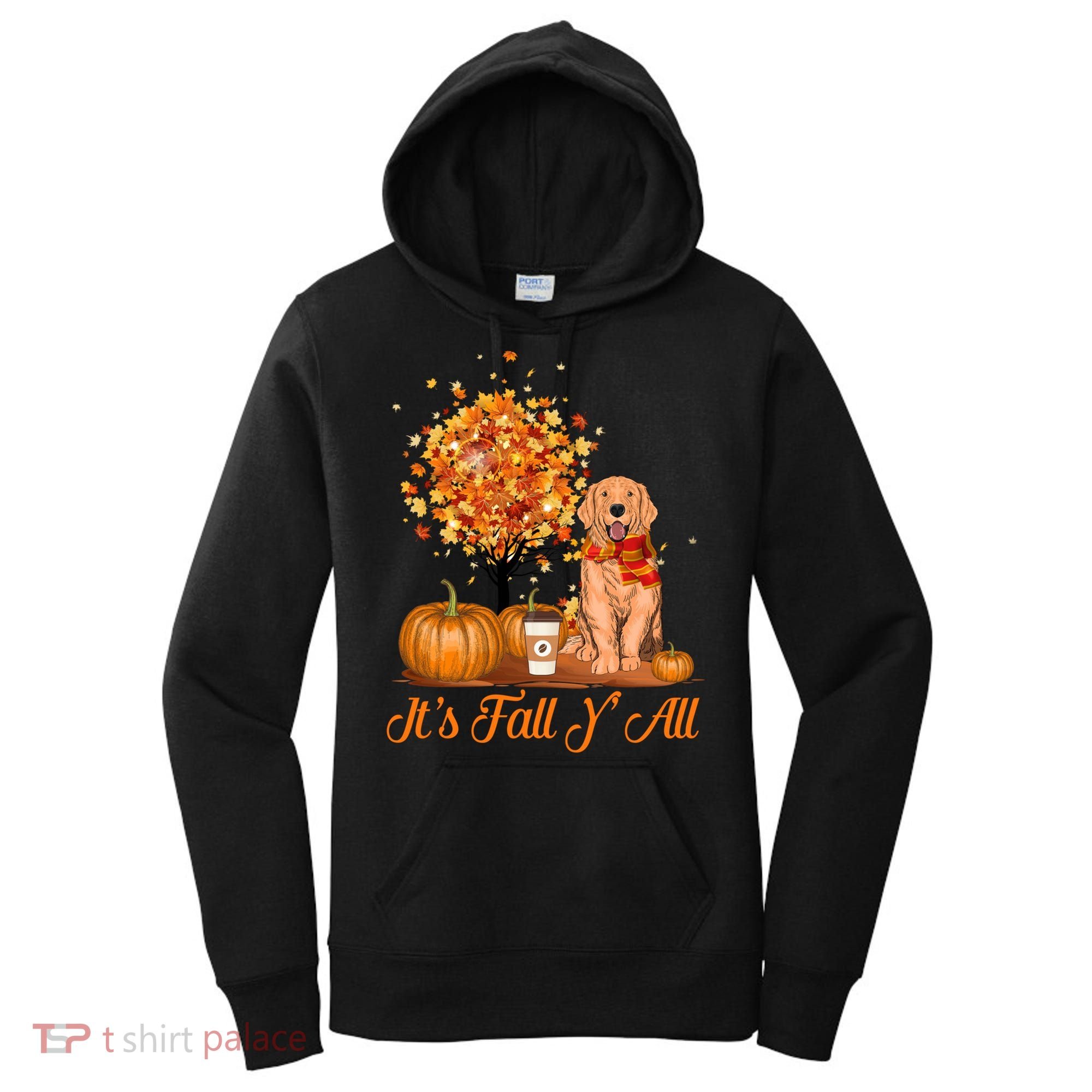 It's Fall Y'all Golden Retriever Dog Halloween Thanksgiving Cool Gift Women's Hoodie